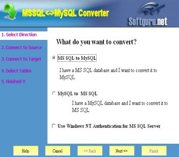 MSSQL<->MySQL Converter 1.0 screenshot MSSQL<->MySQL Converter 1.0 screenshot